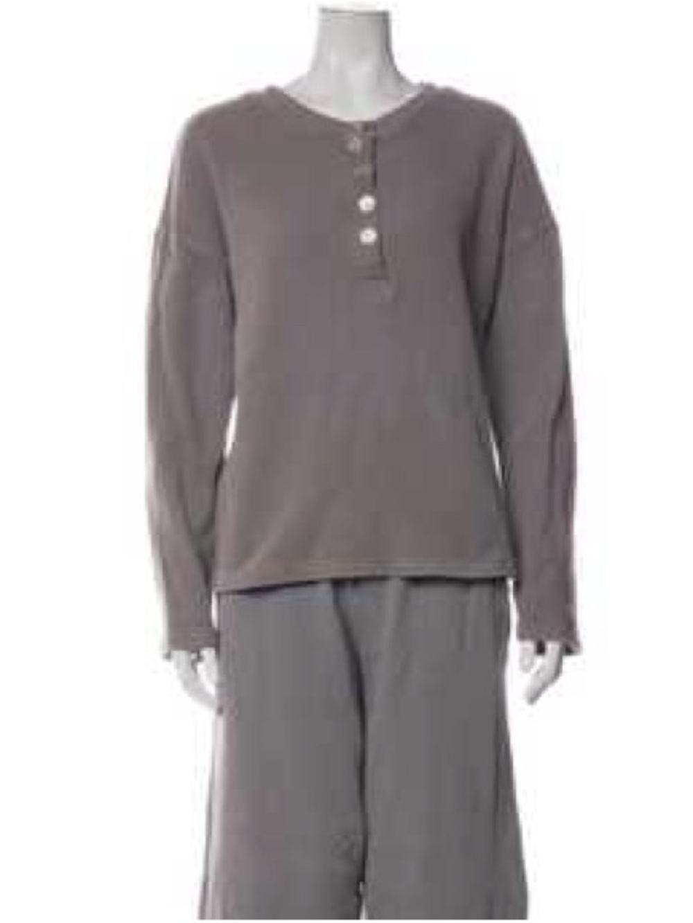 Electric & Rose women’s Long-Sleeve Waffle Henley —  Gray